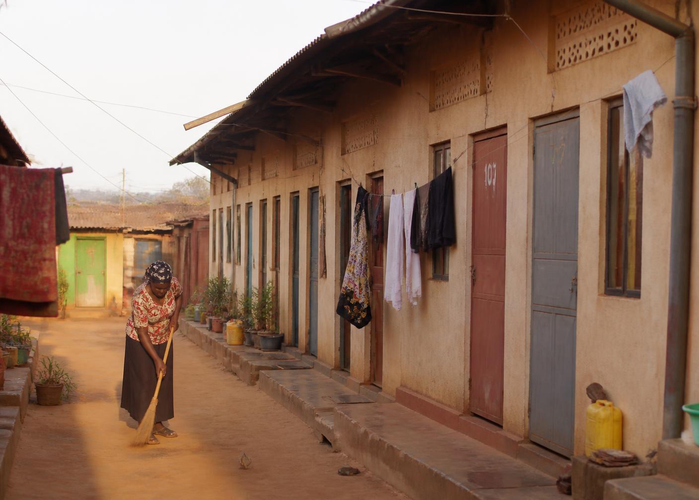 Row of rental units in a Kampala neighbourhood